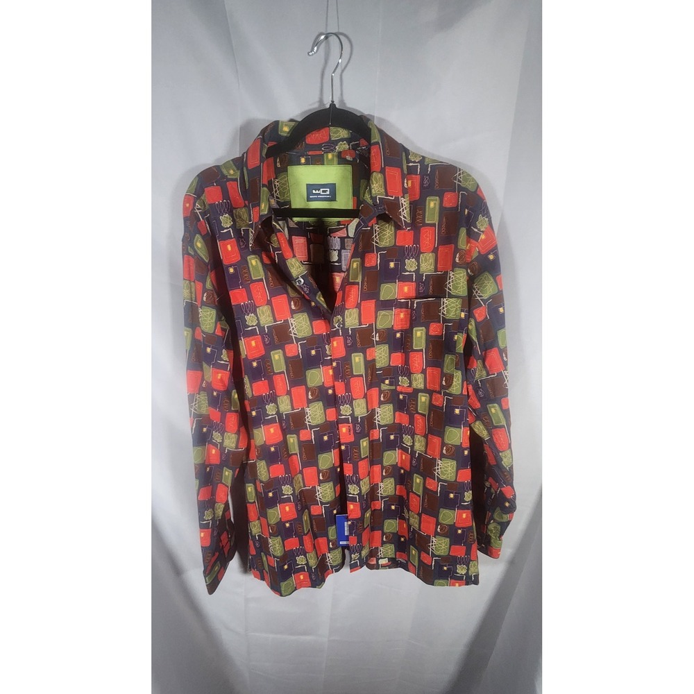 Wilke-Rodriguez Vintage Atomic Geometric Print Button Down Shirt Multicolored M
